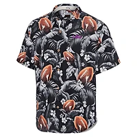 Men's Tommy Bahama Black LSU Tigers Veracruz Cay First Down Blooms Button-Up Shirt