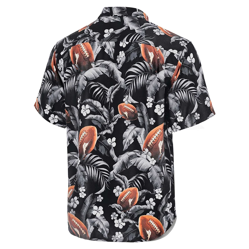 Men's Tommy Bahama Black LSU Tigers Veracruz Cay First Down Blooms Button-Up Shirt