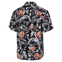 Men's Tommy Bahama Black LSU Tigers Veracruz Cay First Down Blooms Button-Up Shirt