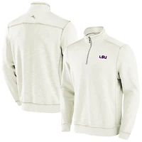 Haut Tommy Bahama crème LSU Tigers Tobago Bay à demi-zip et tri-mélange pour hommes