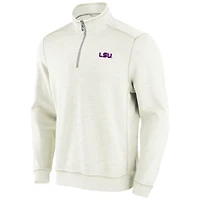 Haut Tommy Bahama crème LSU Tigers Tobago Bay à demi-zip et tri-mélange pour hommes