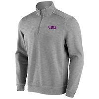 Men's Tommy Bahama Gray LSU Tigers Sport Tobago Bay Half-Zip Tri-Blend Top