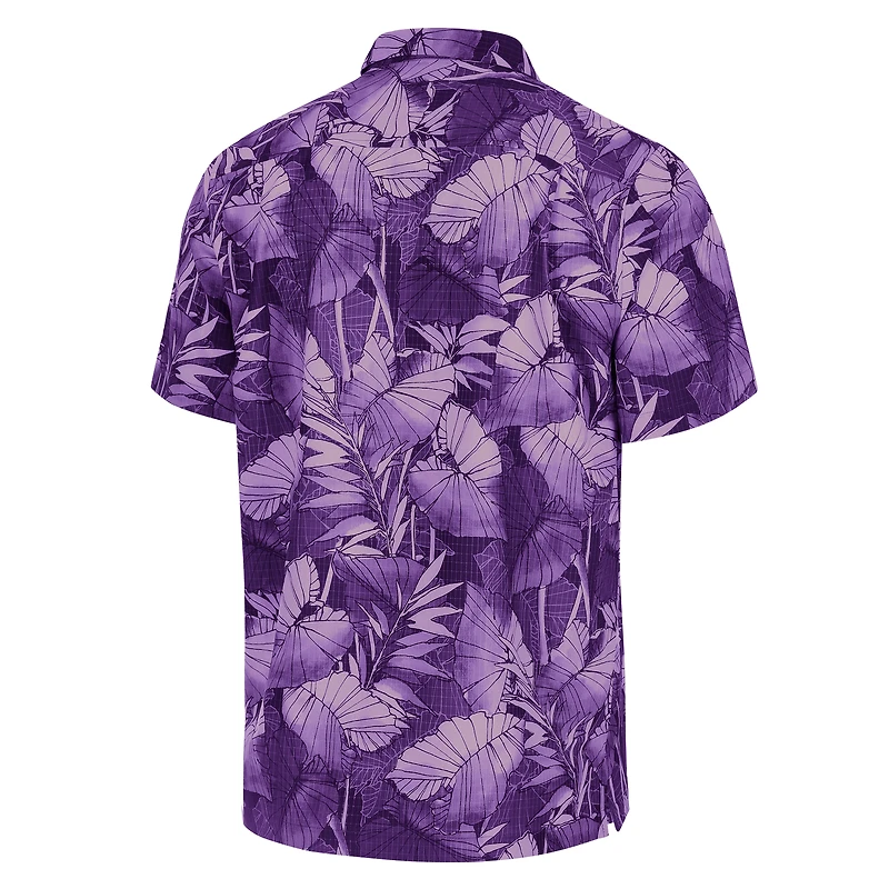 Chemise boutonnée pour homme Tommy Bahama Purple LSU Tigers Coast Nuevo Fronds