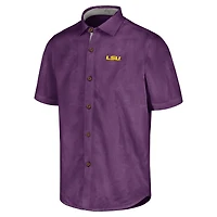 Men's Tommy Bahama  Purple LSU Tigers Sport Coconut Point Palm Vista IslandZone Button-Up Shirt