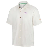 Men's Tommy Bahama White LSU Tigers Coconut Matchup Camp Button-Up Shirt