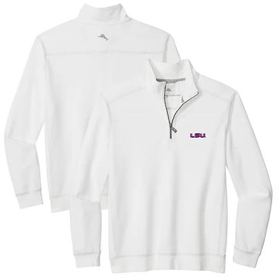 Veste demi-zip Tommy Bahama blanche pour homme des LSU Tigers de Montego Bay