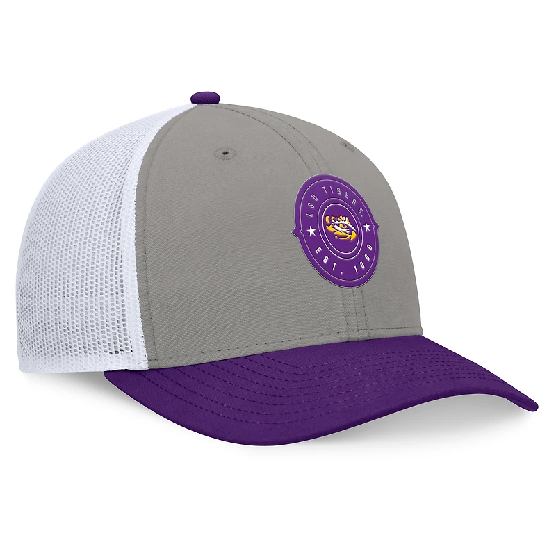 Casquette réglable Top of the World pour hommes, gris/violet, LSU Tigers Rob Trucker