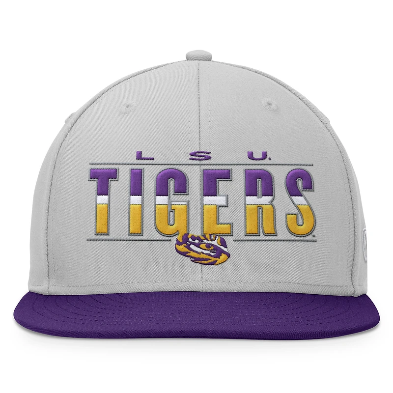 Casquette Snapback Top of the World gris LSU Tigers Hudson pour hommes