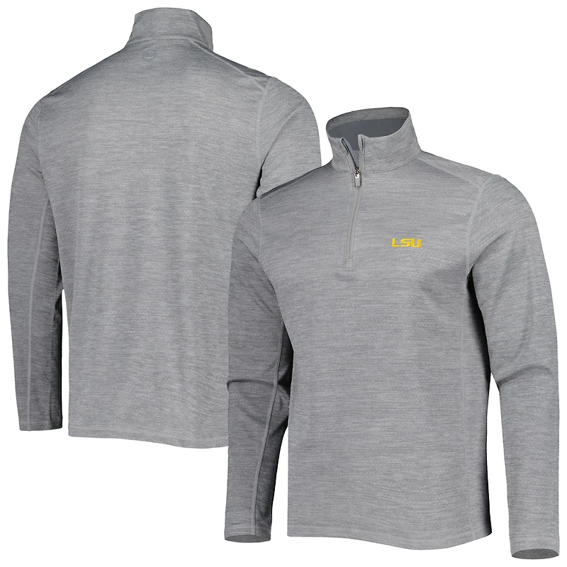 Sweat-shirt à col zippé Vineyard Vines gris LSU Tigers Sankaty pour homme