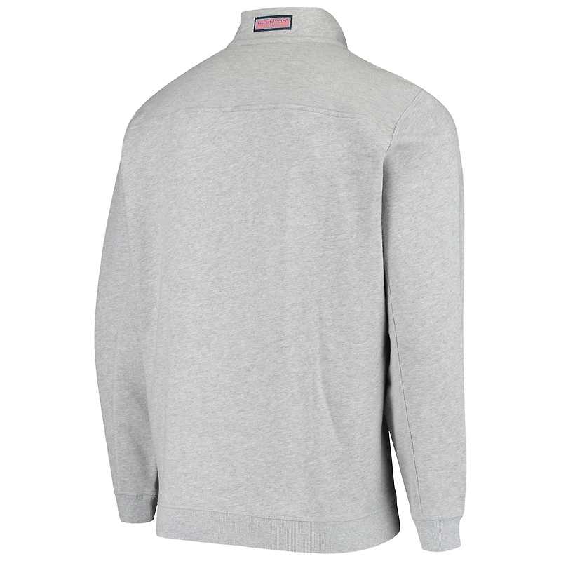 Men's Vineyard Vines Heather Gray LSU Tigers Team Shep Shirt Quarter-Zip Sweatshirt