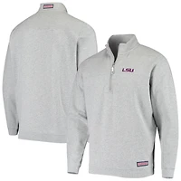 Men's Vineyard Vines Heather Gray LSU Tigers Team Shep Shirt Quarter-Zip Sweatshirt