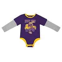 Body à manches longues Next Stop violet Colosseum pour nouveau-né et bébé LSU Tigers