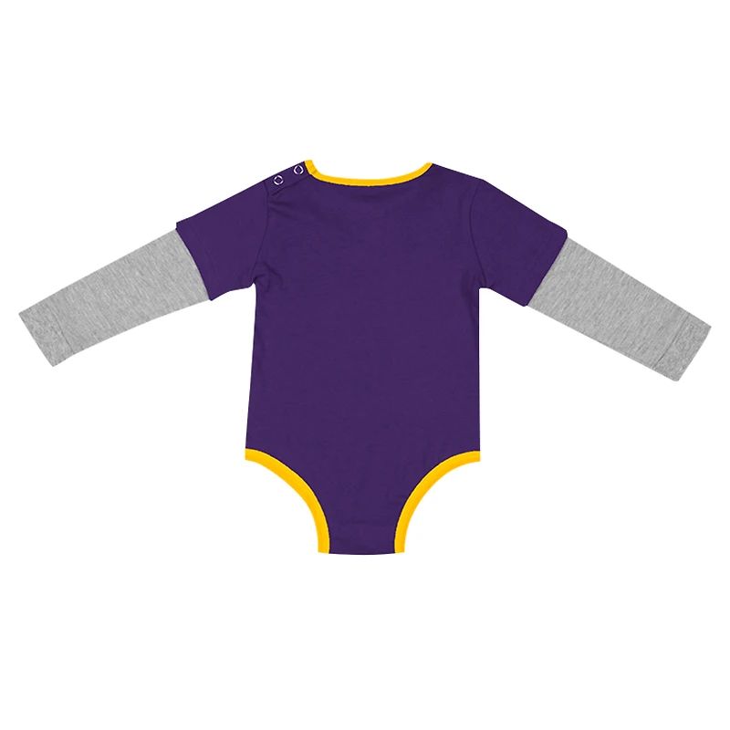 Body à manches longues Next Stop violet Colosseum pour nouveau-né et bébé LSU Tigers