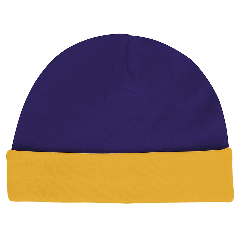Newborn & Infant LSU Tigers Dynamic Duo Bodysuit, Bib Cuffed Knit Hat Set