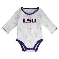 Ensemble chapeau et pantalon pour nouveau-né nourrisson LSU Tigers Dream Team à manches longues raglan violet/blanc