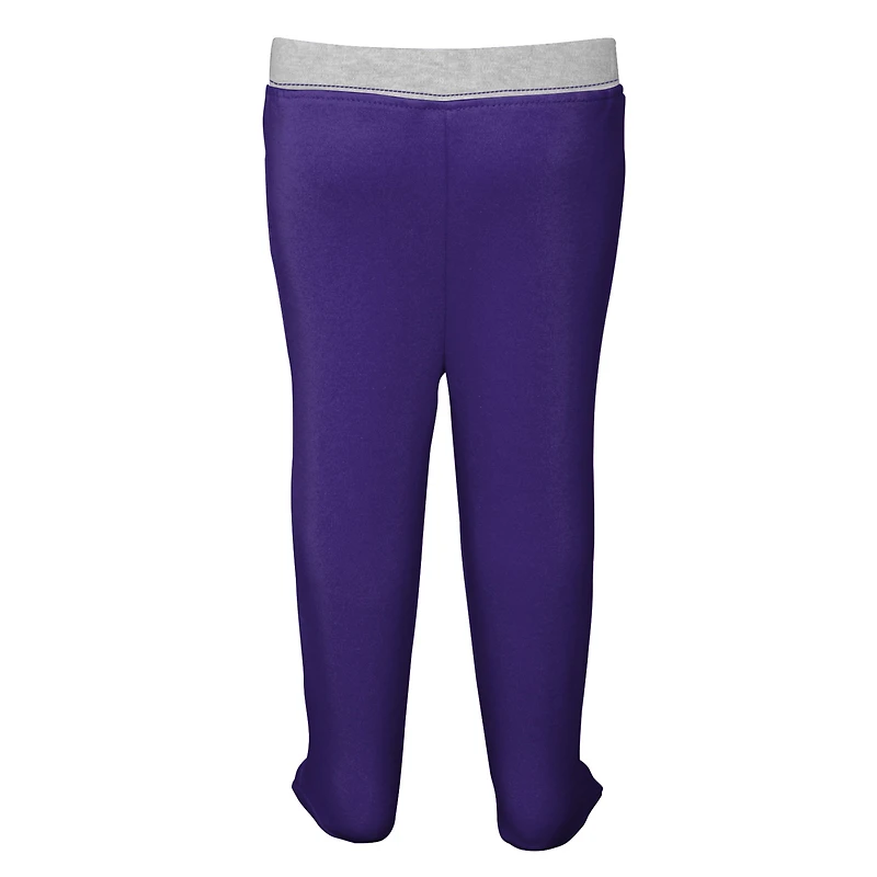 Ensemble chapeau et pantalon pour nouveau-né nourrisson LSU Tigers Dream Team à manches longues raglan violet/blanc