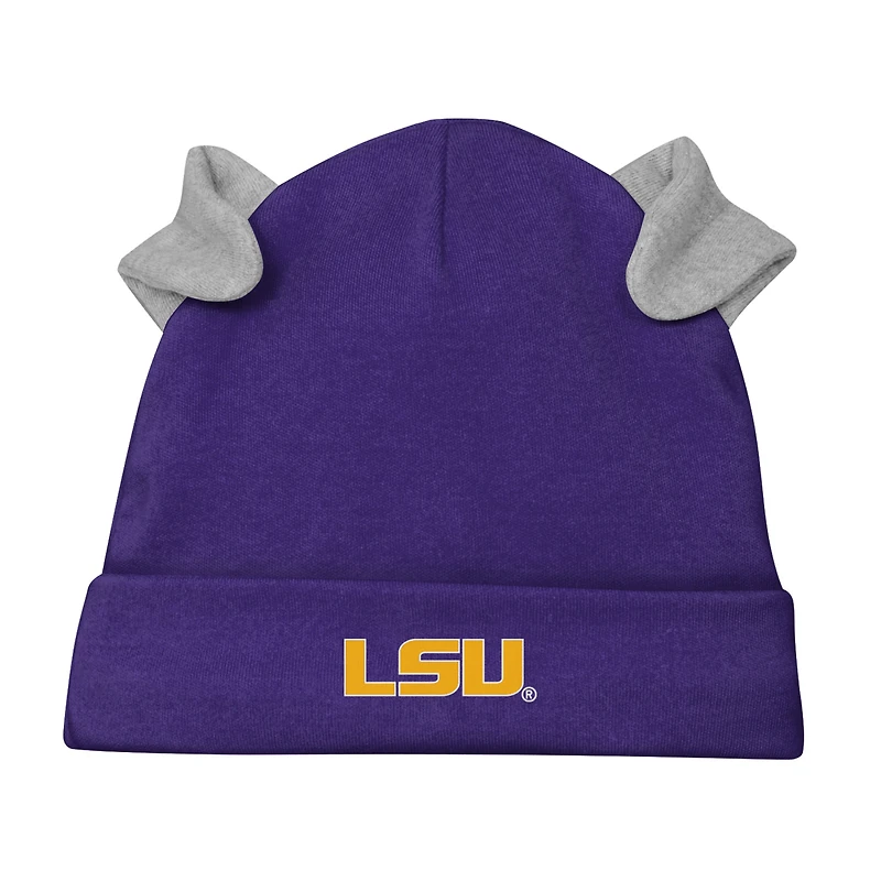 Ensemble chapeau et pantalon pour nouveau-né nourrisson LSU Tigers Dream Team à manches longues raglan violet/blanc