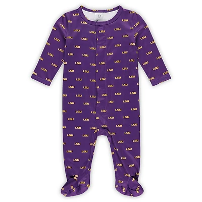 Newborn & Infant ZooZatz Purple LSU Tigers Magnetic Closure Sleeper