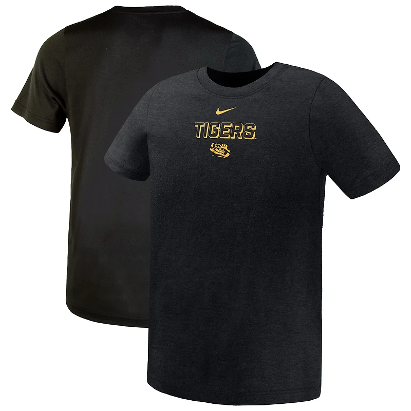 T-shirt Nike noir LSU Tigers Legend Performance pour enfant d'âge préscolaire
