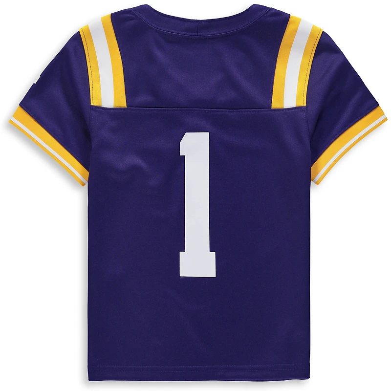 Preschool Nike #1 Purple LSU Tigers Team Replica Football Jersey