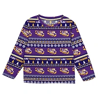 Ensemble pyjama en pull moche violet LSU Tigers pour enfants d'âge préscolaire Outerstuff