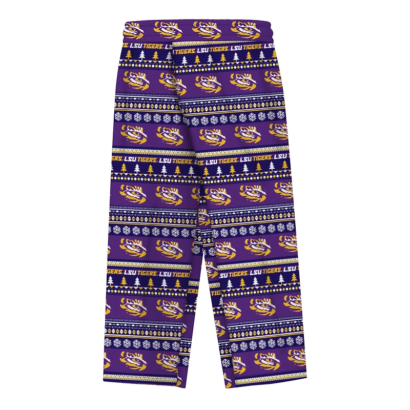 Ensemble pyjama en pull moche violet LSU Tigers pour enfants d'âge préscolaire Outerstuff