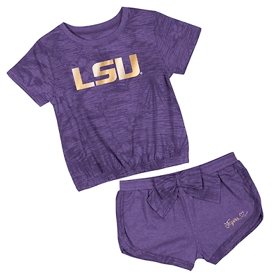 Ensemble t-shirt et short LSU Tigers Fern violet Colosseum pour tout-petit