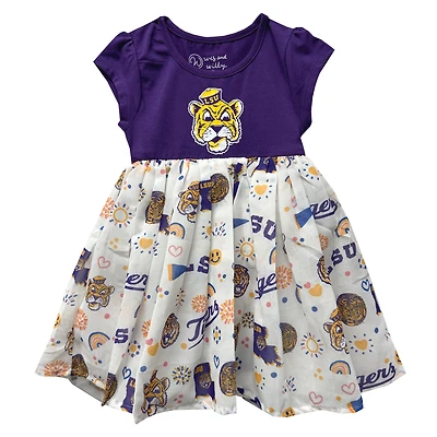 Toddler Wes & Willy  Purple LSU Tigers Vault Princess Dress