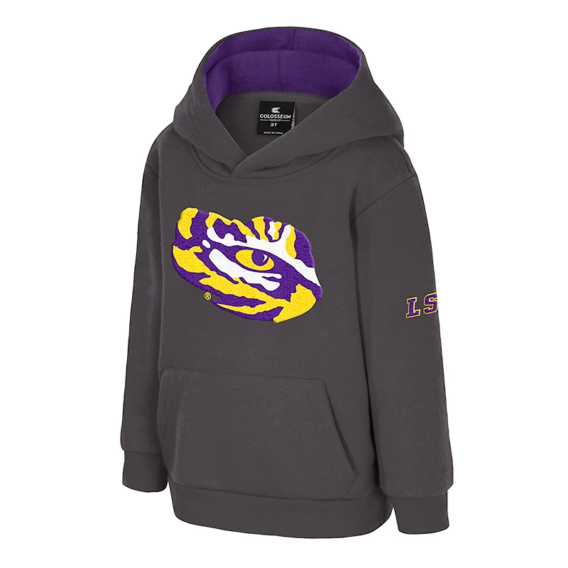 Sweat à capuche en polaire gros logo LSU Tigers, anthracite, pour tout-petits