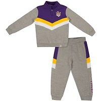 Toddler Colosseum  Heather Gray LSU Tigers Clarence Fleece Quarter-Zip Sweatshirt & Sweatpants Set