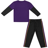 Ensemble t-shirt et pantalon à manches longues Colosseum violet/noir LSU Tigers pour tout-petit