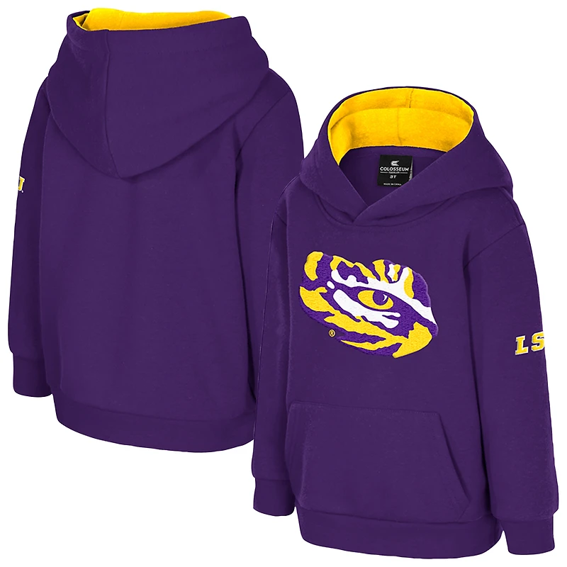 Sweat à capuche en polaire gros logo violet Colosseum pour tout-petits des Tigers de LSU