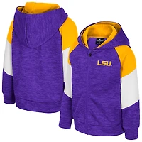 Sweat à capuche zippé violet LSU Tigers Spirit Hollow pour tout-petit