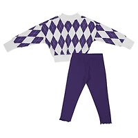 Toddler Colosseum White LSU Tigers The Dealio Sweater and Leggings Set