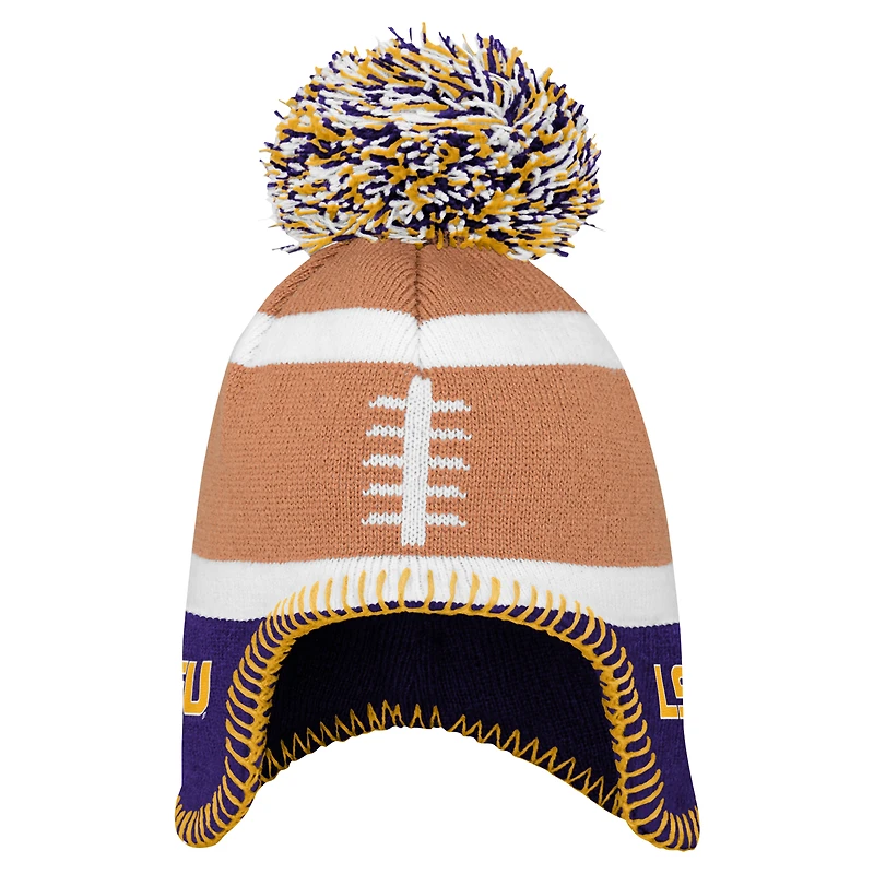 Toddler Fanatics   Brown LSU Tigers Football Head Knit Hat with Pom