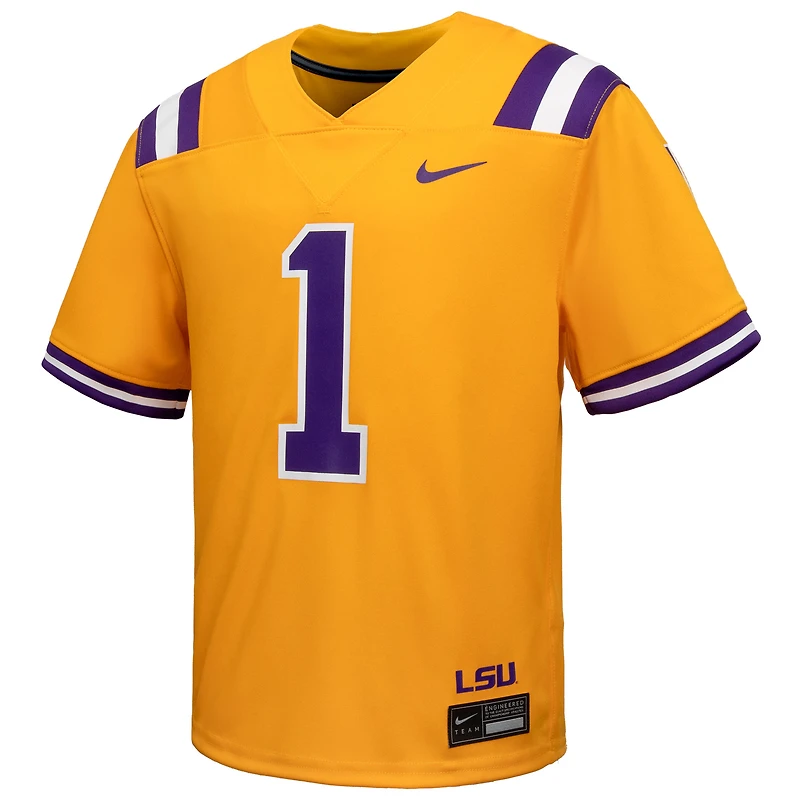 Toddler Nike #1 Gold LSU Tigers Alternate Untouchable Jersey
