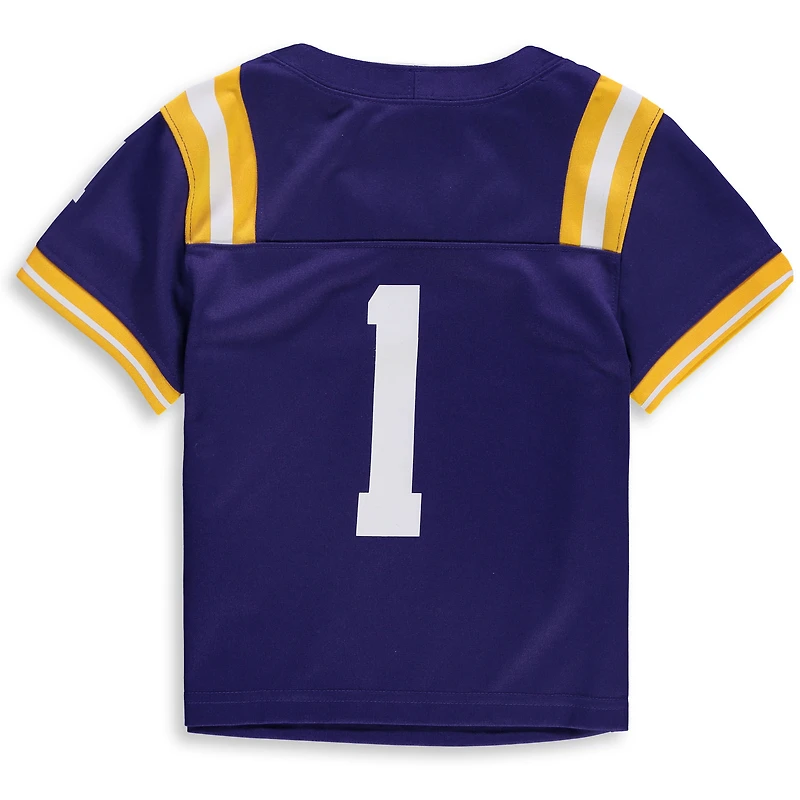 Maillot de football Nike #1 violet LSU Tigers Team Replica pour enfant