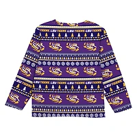 Toddler Outerstuff  Purple LSU Tigers Ugly Sweater Pajama Set