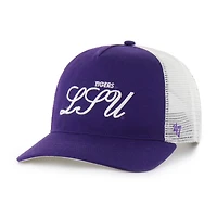 Casquette ajustable unisexe « 47 Purple LSU Tigers Contemporary Basics Foundation Trucker Hitch »
