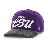 Unisex '47 Purple LSU Tigers Windowpane Plaid Collection Hitch Adjustable Hat