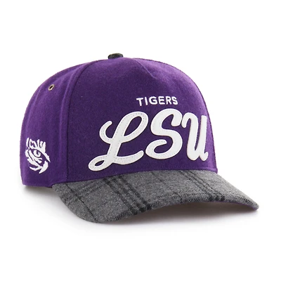 Unisex '47 Purple LSU Tigers Windowpane Plaid Collection Hitch Adjustable Hat