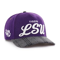 Unisex '47 Purple LSU Tigers Windowpane Plaid Collection Hitch Adjustable Hat