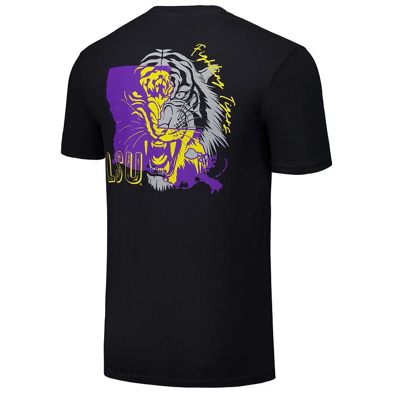 Unisex Black LSU Tigers Hyper Local Two Tone Mascot State T-Shirt