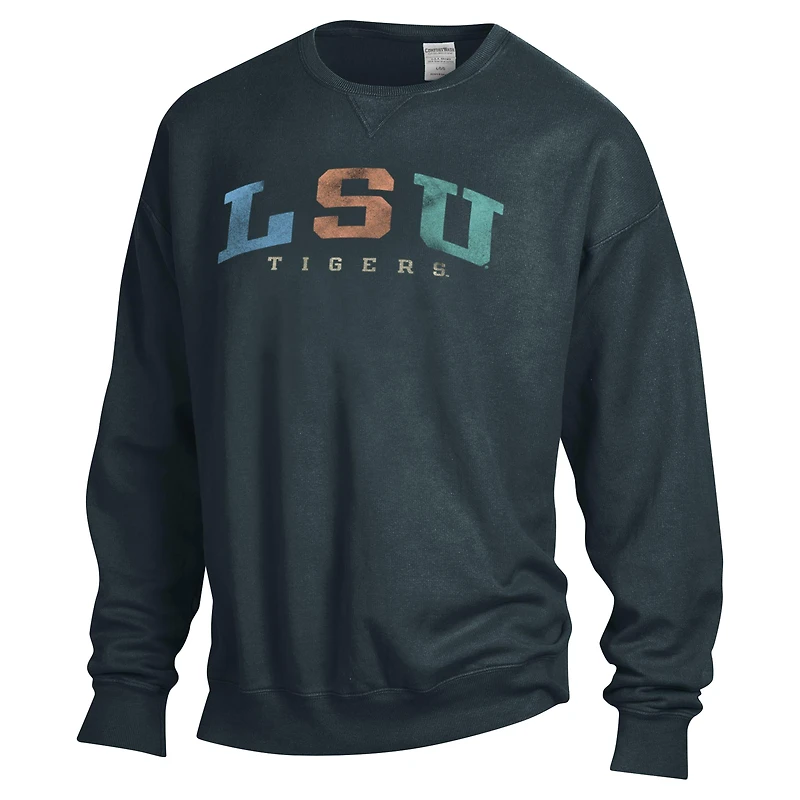 Sweat-shirt surdimensionné unisexe ComfortWash gris LSU Tigers