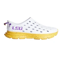 Unisex Kane Footwear White LSU Tigers Speckle Recovery Shoes