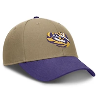 Casquette unisexe Nike beige/violette LSU Tigers Primetime Rise Dri-FIT ajustable