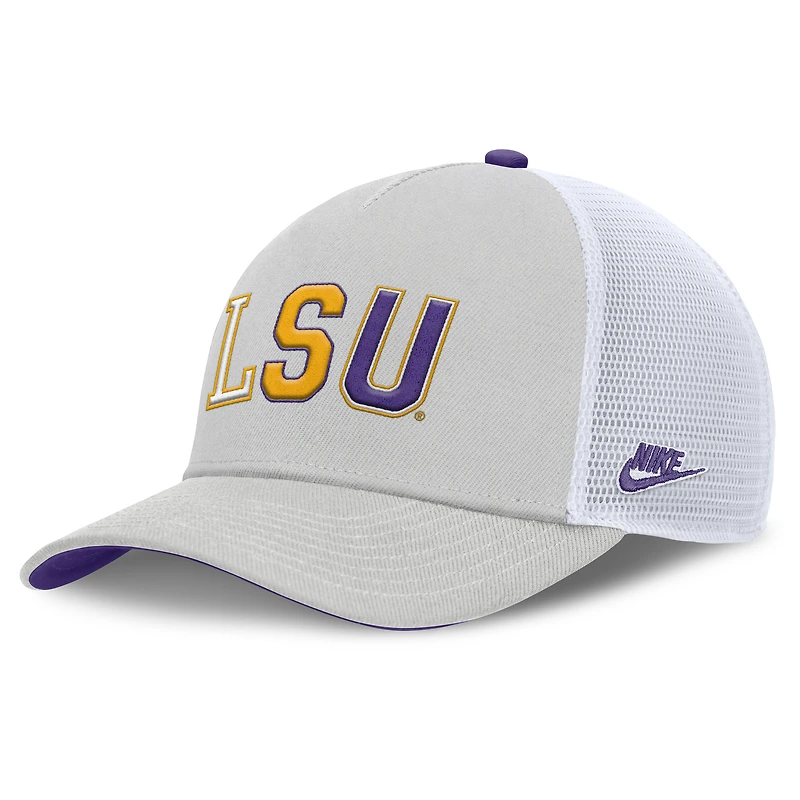 Casquette trucker unisexe Nike grise LSU Tigers 2026 Basketball Refresh 5 panneaux