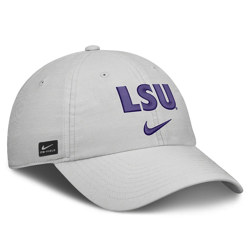 Casquette unisexe Nike grise LSU Tigers 2026 On-Field Gameday Club, ajustable