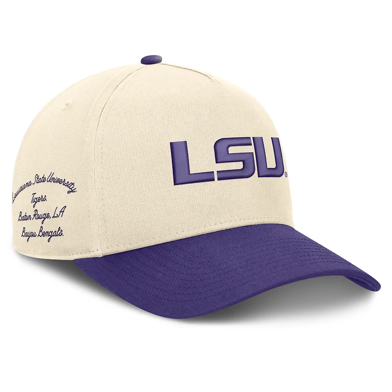Unisex Nike  Natural/Purple LSU Tigers Campus Prep Rise Adjustable Hat
