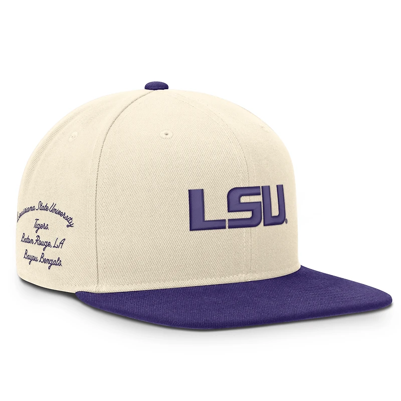 Casquette unisexe Nike LSU Tigers Campus Prep naturelle/violette